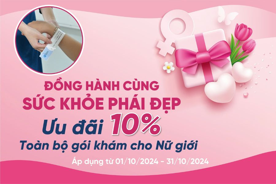 Giảm 10% toàn bộ các gói khám cho Nữ giới 