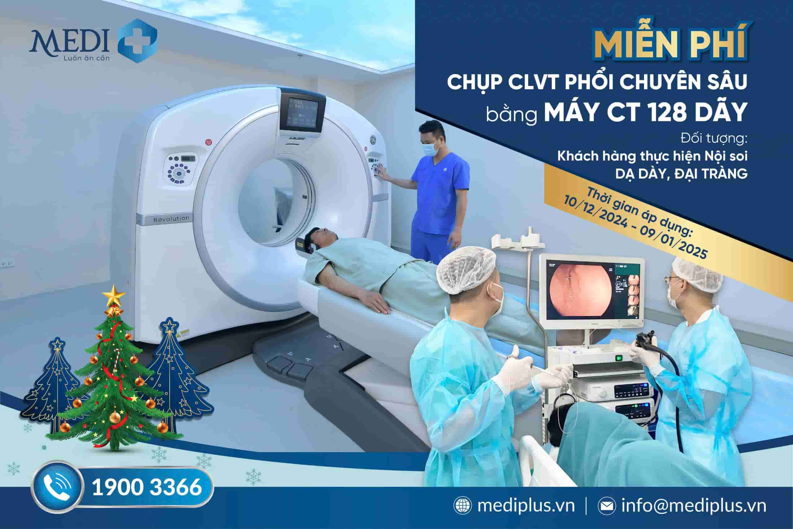 MIỄN PHÍ chụp máy CT cho 30 khách hàng đầu tiên đặt lịch và thực hiện nội soi dạ dày, đại tràng.