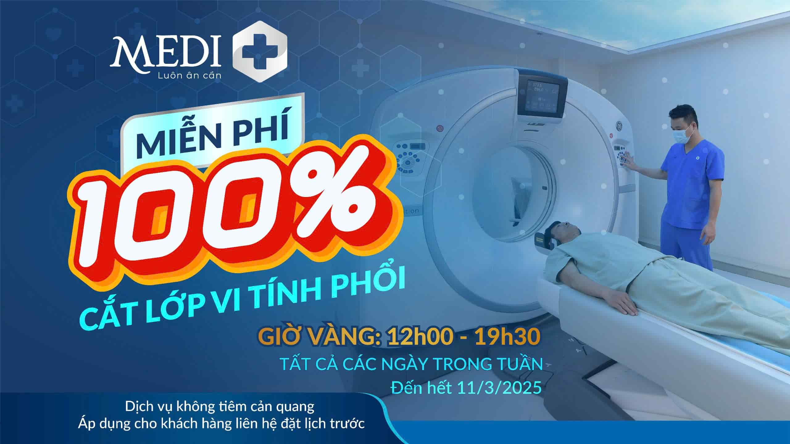 ƯU ĐÃI Miễn phí chụp CT phổi liều thấp không tiêm thuốc cản quang